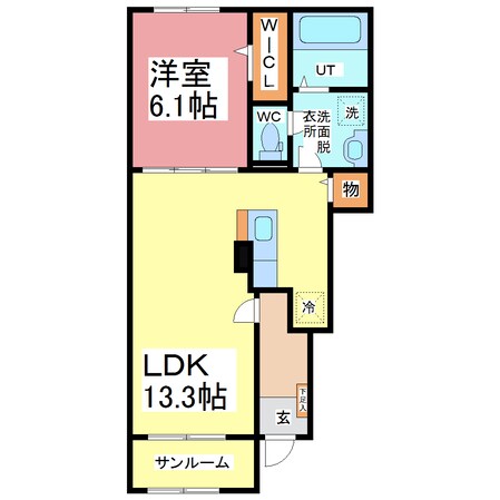 グランブルーⅡ　Aの物件間取画像